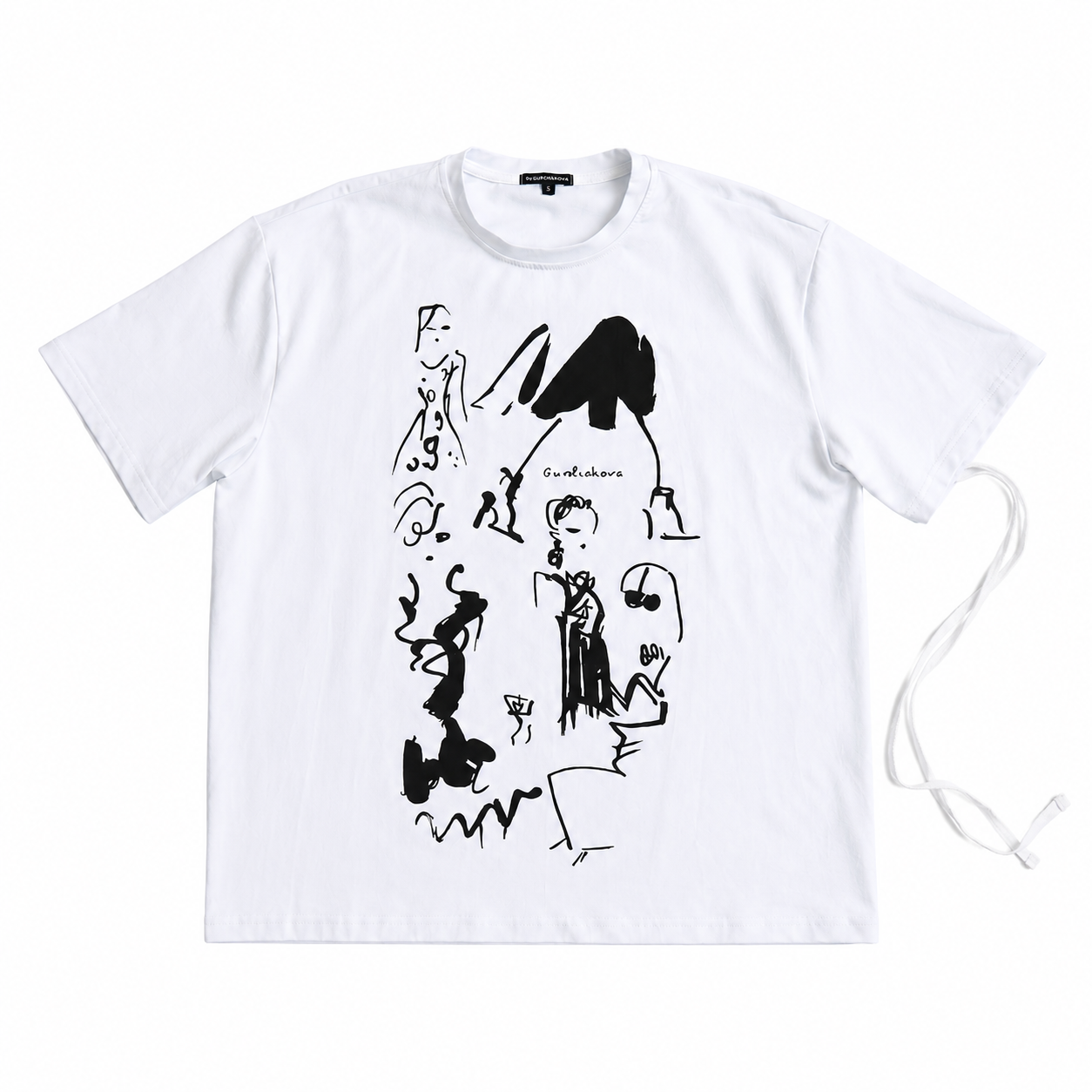 Tie side T shirte White