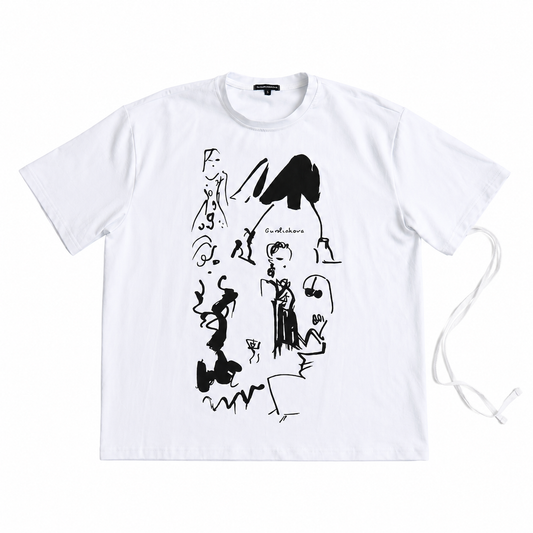 Tie side T shirte White