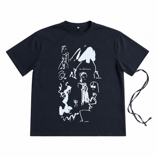 Tie side T shirte White