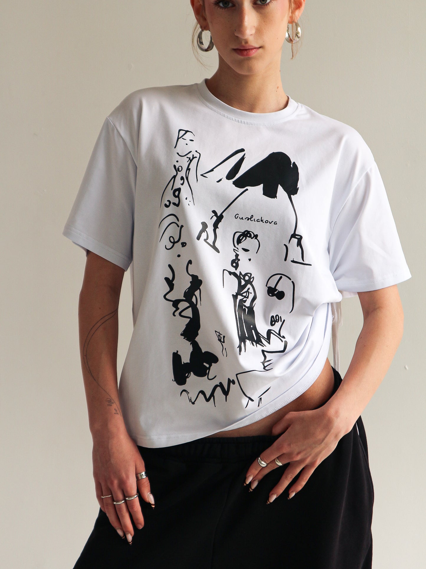TIE SIDE T-SHIRT | white