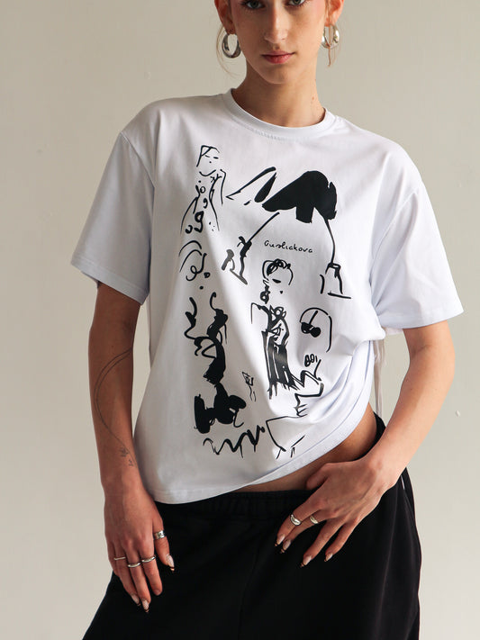 TIE SIDE T-SHIRT | white