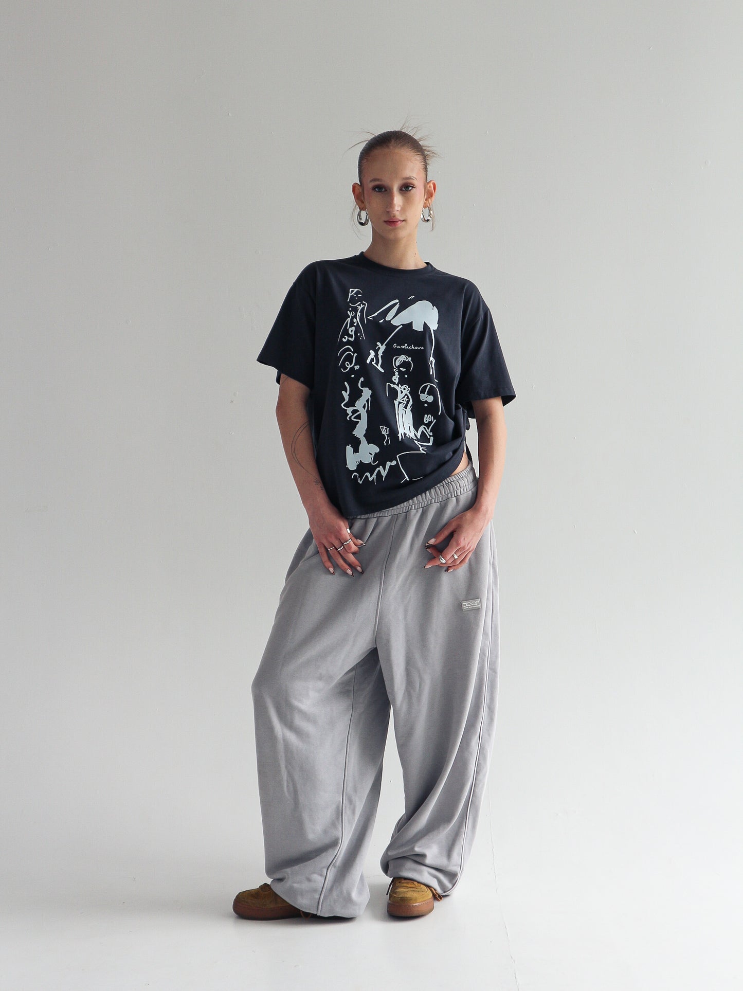 TIE SIDE T-SHIRT | gray
